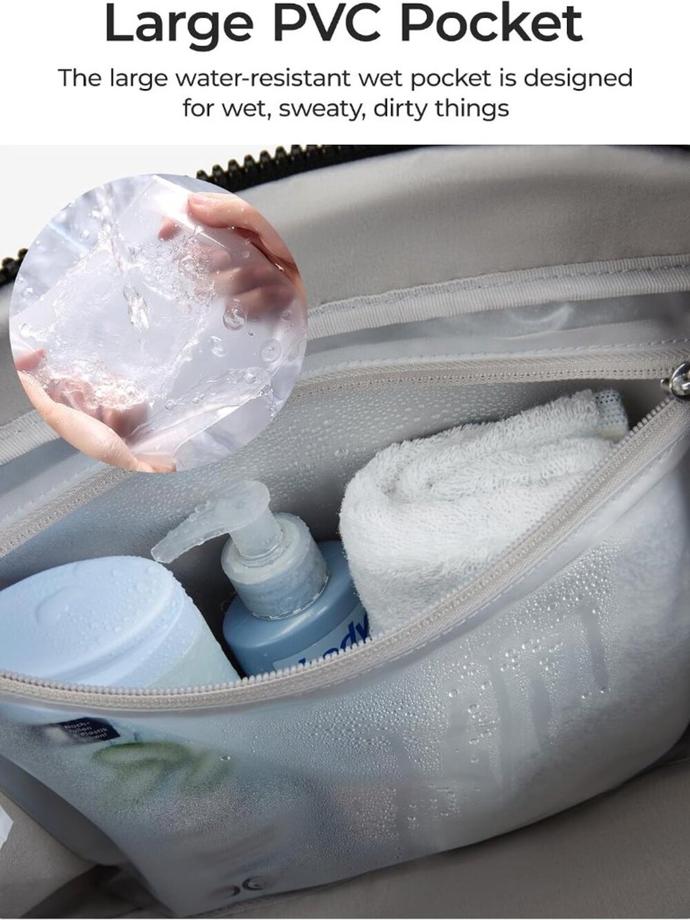 Duffle Bag for Travel, Gym Bag for Women, Weekender Carry on - Picture 5 of 9